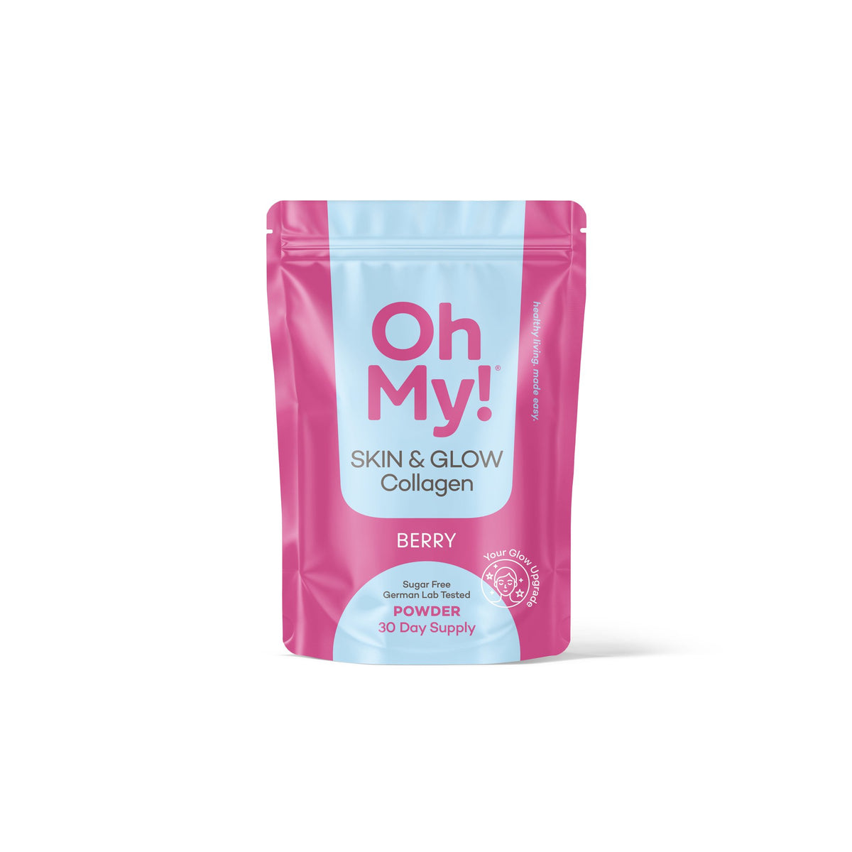 OhMy! Skin & Glow Collagen Berry — Beutel auf weißem Hintergrund
