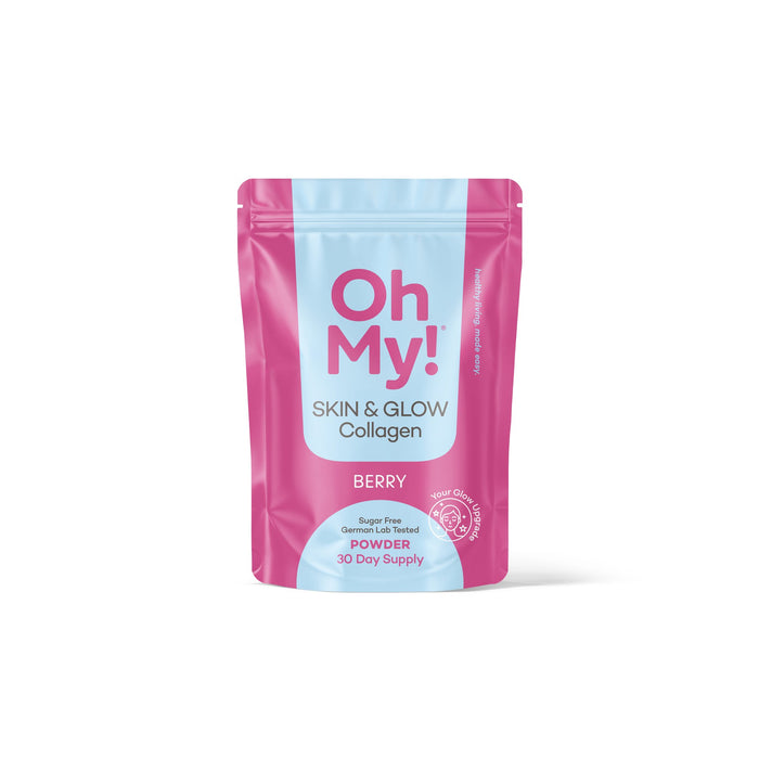 OhMy! Skin & Glow Collagen Berry — Beutel auf weißem Hintergrund