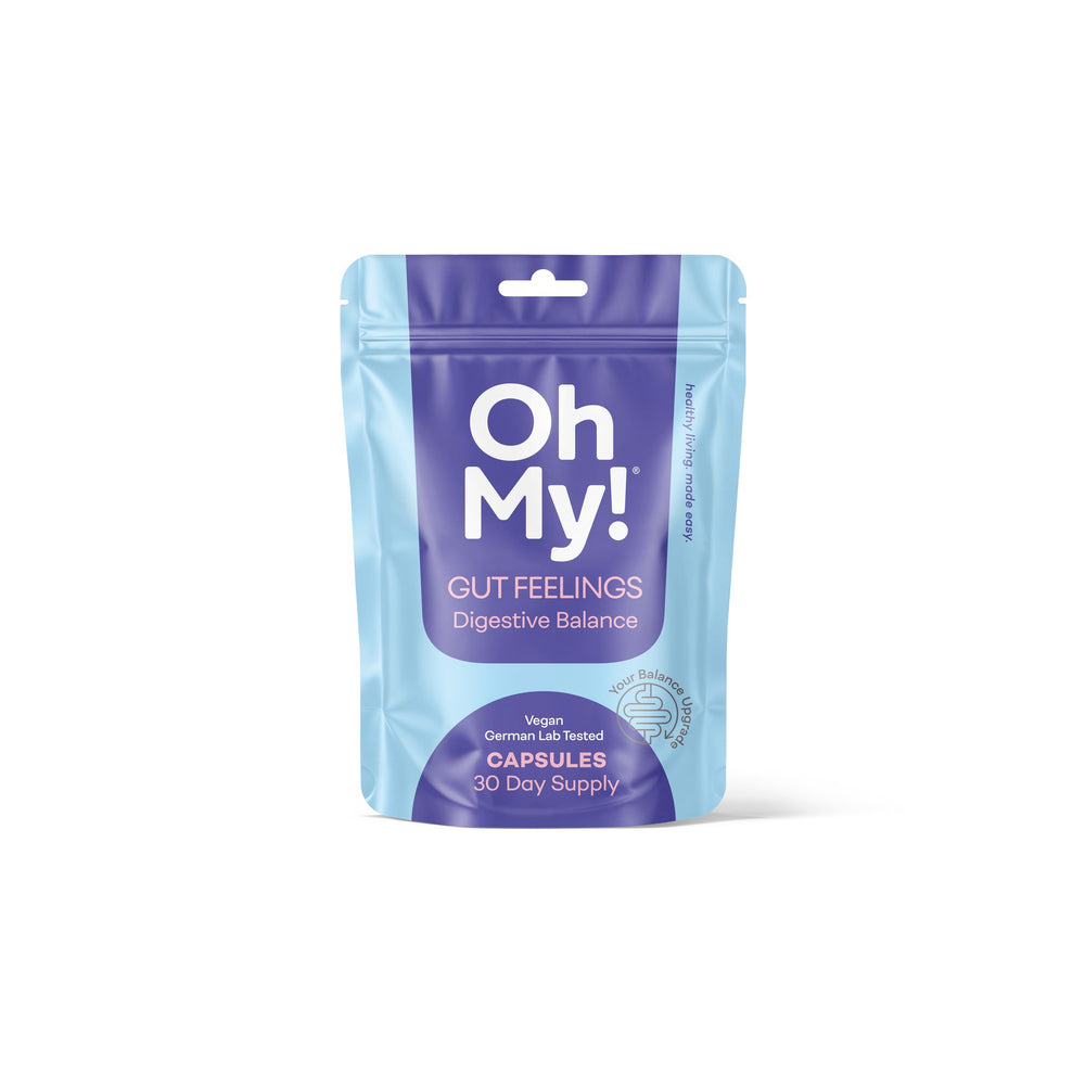 OhMy! Gut Feelings — Digestive Balance Kapseln auf weißem Hintergrund